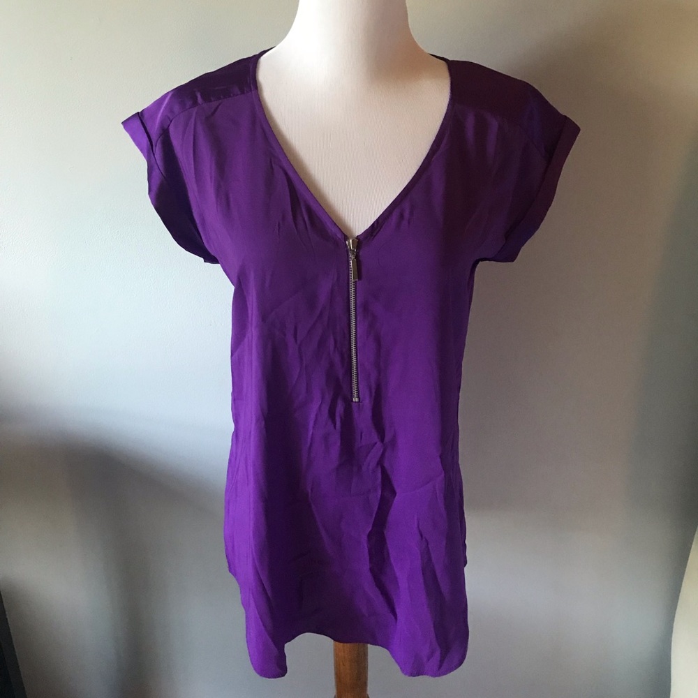 Express purple short sleeved tunic